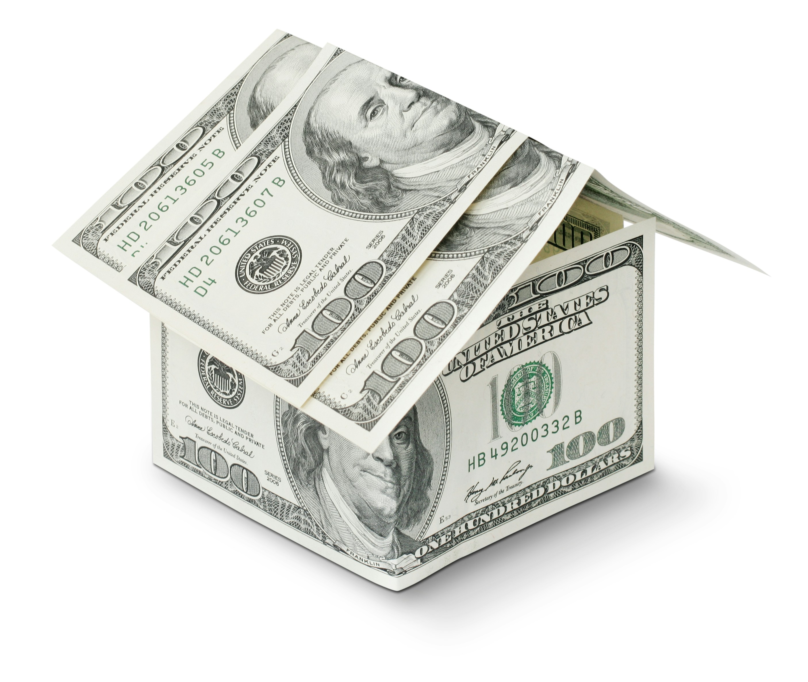 House made out of dollar bills